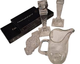 Cut Glass Crystal Candlesticks, Candles Etc