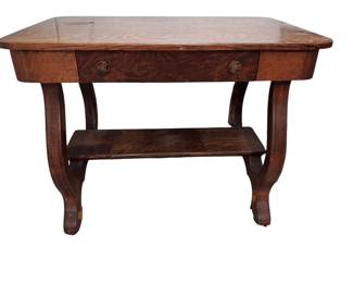 Antque Quarter Sawn Tger Oak Library Table Desk