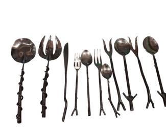 56pc Handforged Michael Aram Twig Flatware Set