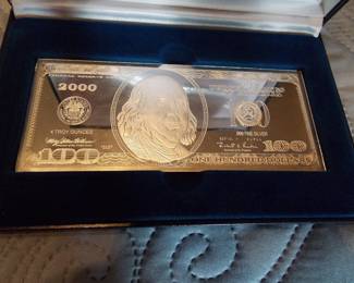 Silver $100 Dollar Bill has 4 Oz of Sliver