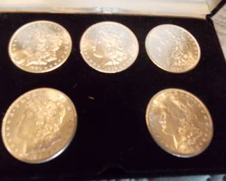 5 Coin Morgan Silver Dollar
