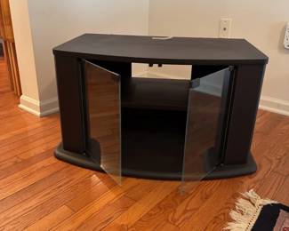 TV Stand with glass doors 30 1/2”w x 19 3/4”d x 18”h
