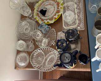 Assorted glassware and more