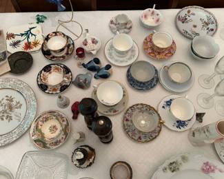 Assorted tea cups and more