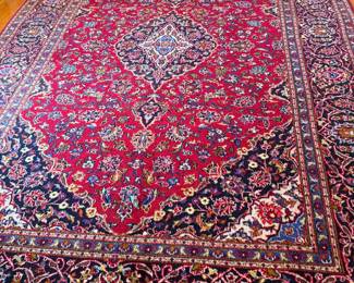 Antique oriental red and blues rug