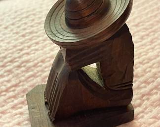 Hand-Carved Man wth Sombrero (set of two)