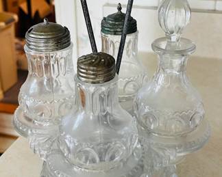 Victorian Crystal Cruet Set