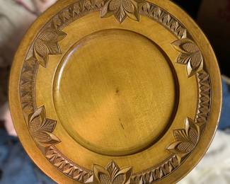 Carved Wood Dish - Made in Poland - 1938