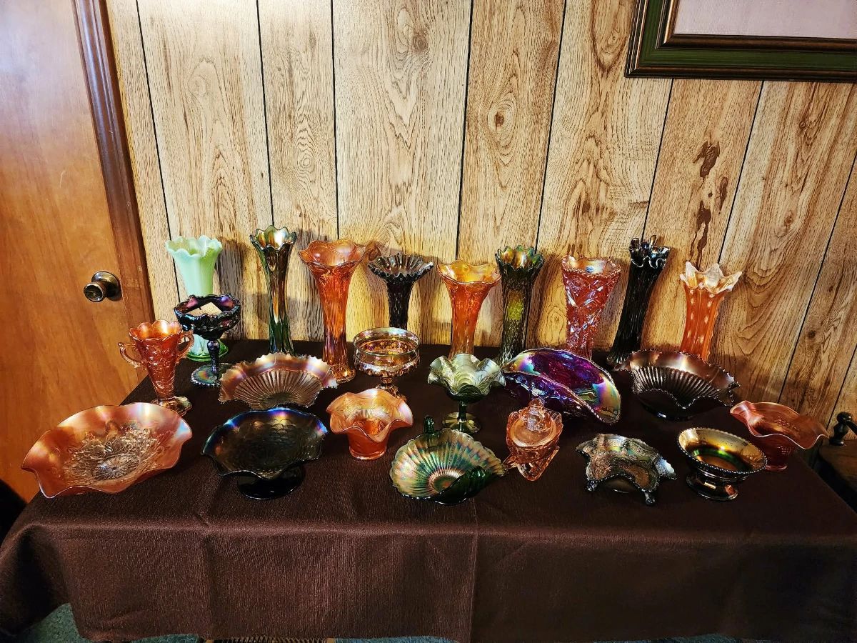 Huge collection of carnival glass