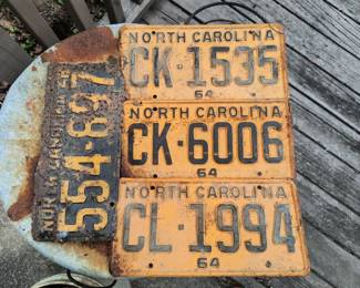 60's NC license plates 