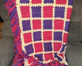 Crochet multicolor throw 