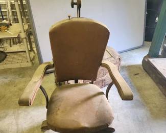 Early wooden dental chair 