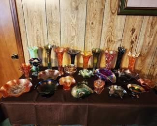 Huge collection of carnival glass