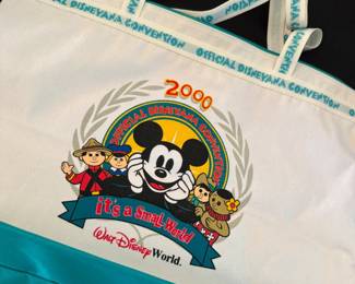 2000 Official Disneyana Convention Canvas Zip Tote Bag,