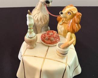Lenox the iconic "Lady and the Tramp" spaghetti scene with 24k gold accents