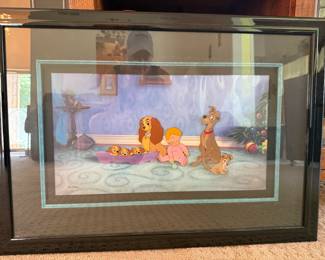 Disney Limited Edition Sericel Lady and the Tramp framed photo