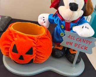 Disney Pirate Mickey Mouse "All Candy On Deck" Pumpkin Candy Bowl