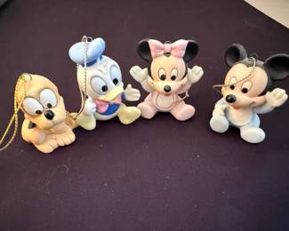 Vintage 1980s Goebel Disney Babies Porcelain Christmas Ornament Set