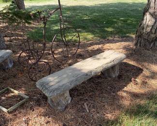 Concrete benches.