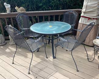 Wrought iron patio set.