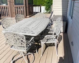 Gorgeous outdoor table with six chairs.