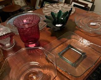 Waterford, Cranberry Glass, Amber Glass, Art Deco