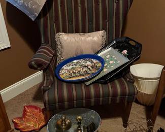 MCM Wing Back Chair, Coke Tray