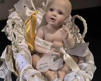 Danbury Mint Millenium New Years Baby Porcelain Doll
