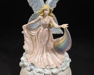 Marjorie Sarnat Rainbow Visions Expect a Miracle Rainbow Angel Music Box UNWORKING