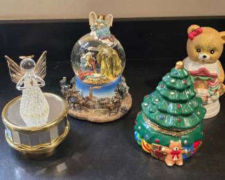 Four Christmas Music Boxes