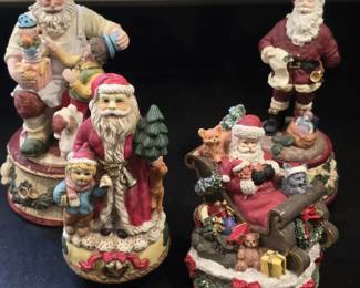 Four Santa Music Boxes