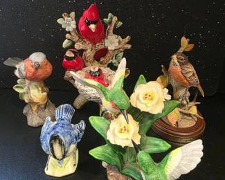 Collection of Bird Figurines and Decorative Avian Accents