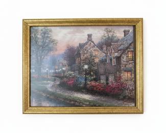 Thomas Kinkade "Lamplight Lane" Framed Print