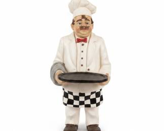 Bistro Chef Figurine with Serving Tray