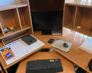 Laminate Corner Computer Desk with Hutch fourth image