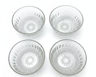 Vintage Arcoroc France Diamond Starburst Glass Bowls