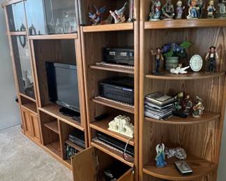 Vintage Oak Piece Entertainment Center Wall Unit fifth image