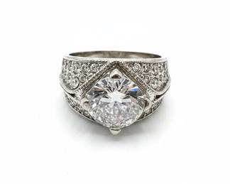 Costume Jewelry Cocktail Ring with Marquise-Cut Clear Stone