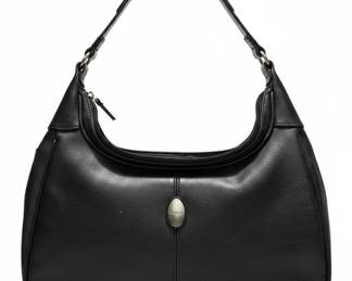 Stone Mountain Black Leather Slouchy Hobo Shoulder Bag