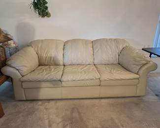 Cream Leather Sofa