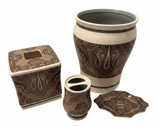 Croscill Royal Paisley Ceramic Bathroom Accessory Set