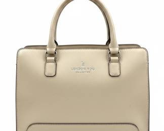 London Fog Collection Cream Structured Satchel