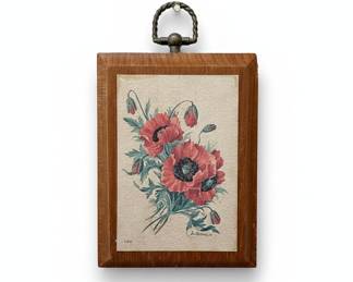 Vintage Anne-Marie Trechslin Floral Lithograph Wall Hangings (Set of 2)