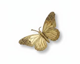 Vintage Home Interiors Brass Butterfly Wall Hanging Set