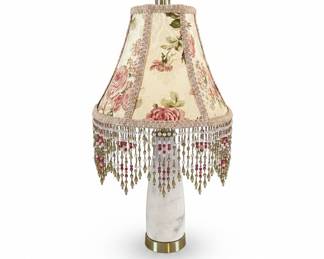 Victorian French Style Floral Beaded Accent Lamp