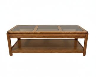 1990s Oak and Glass Coffee Table