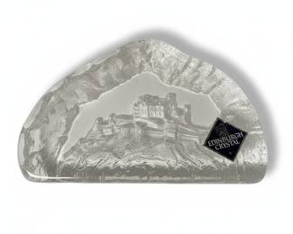 Edinburgh Crystal Etched Castle Paperweight