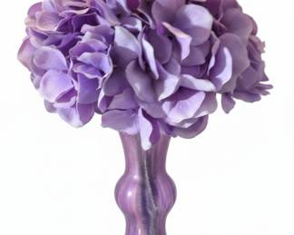 Purple Hydrangea Artificial Flower Arrangement in Glass Vase