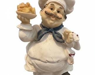 Vintage Fat Chef Figurine Holding Food