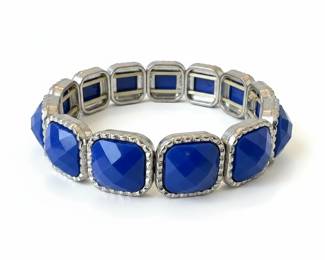 Blue Square Faceted Resin Stretch Bracelet by Liz Claiborne